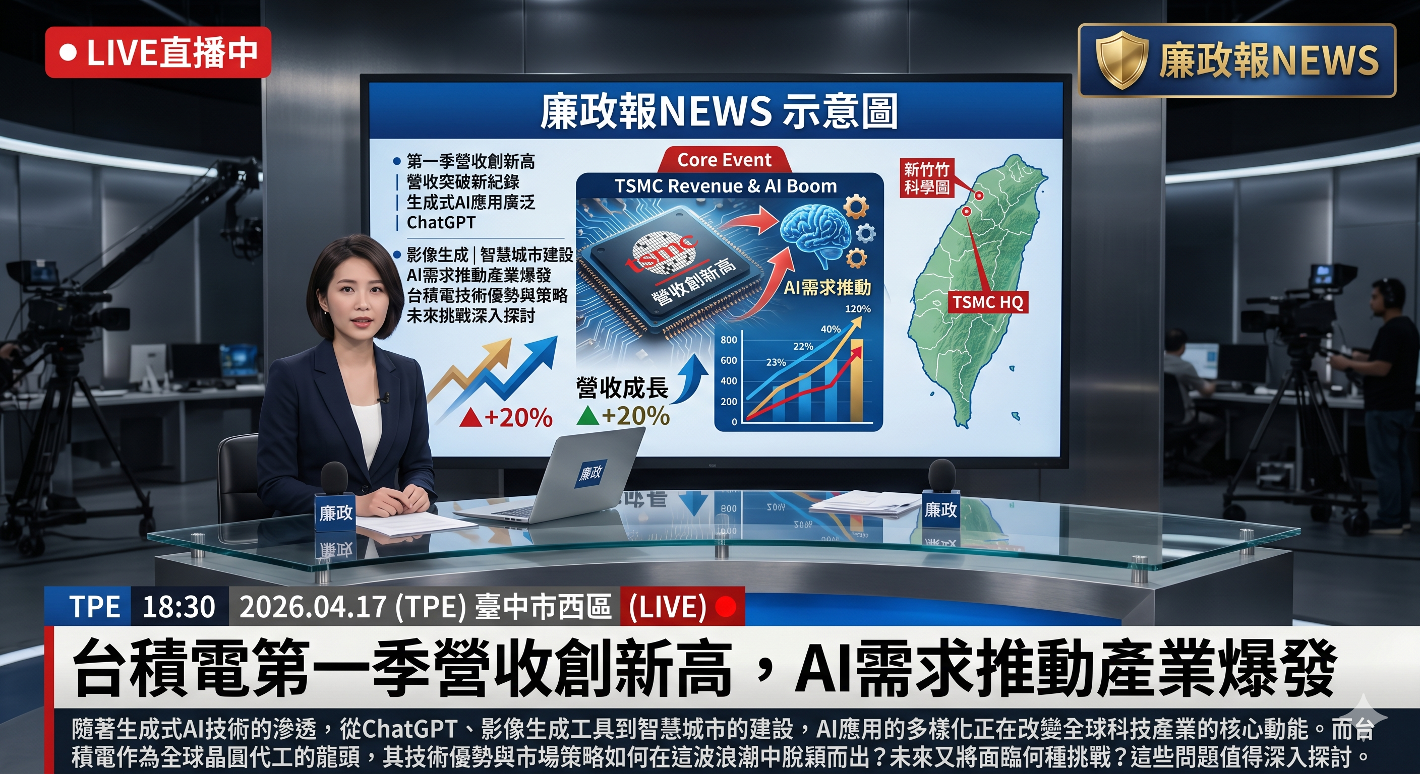 台積電第一季營收創新高，AI需求推動產業爆發