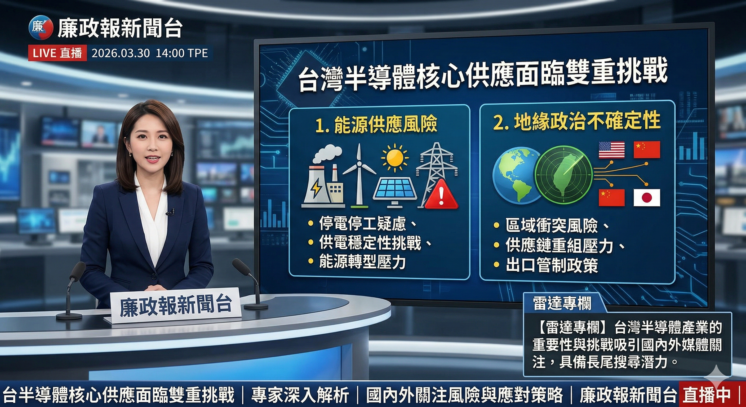 台灣半導體核心供應面臨雙重挑戰