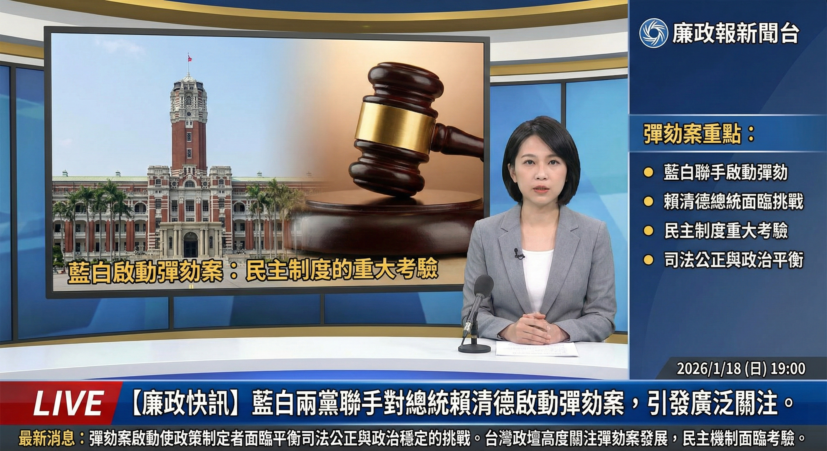 深度分析｜藍白聯手彈劾賴清德：台灣民主制度的重大考驗