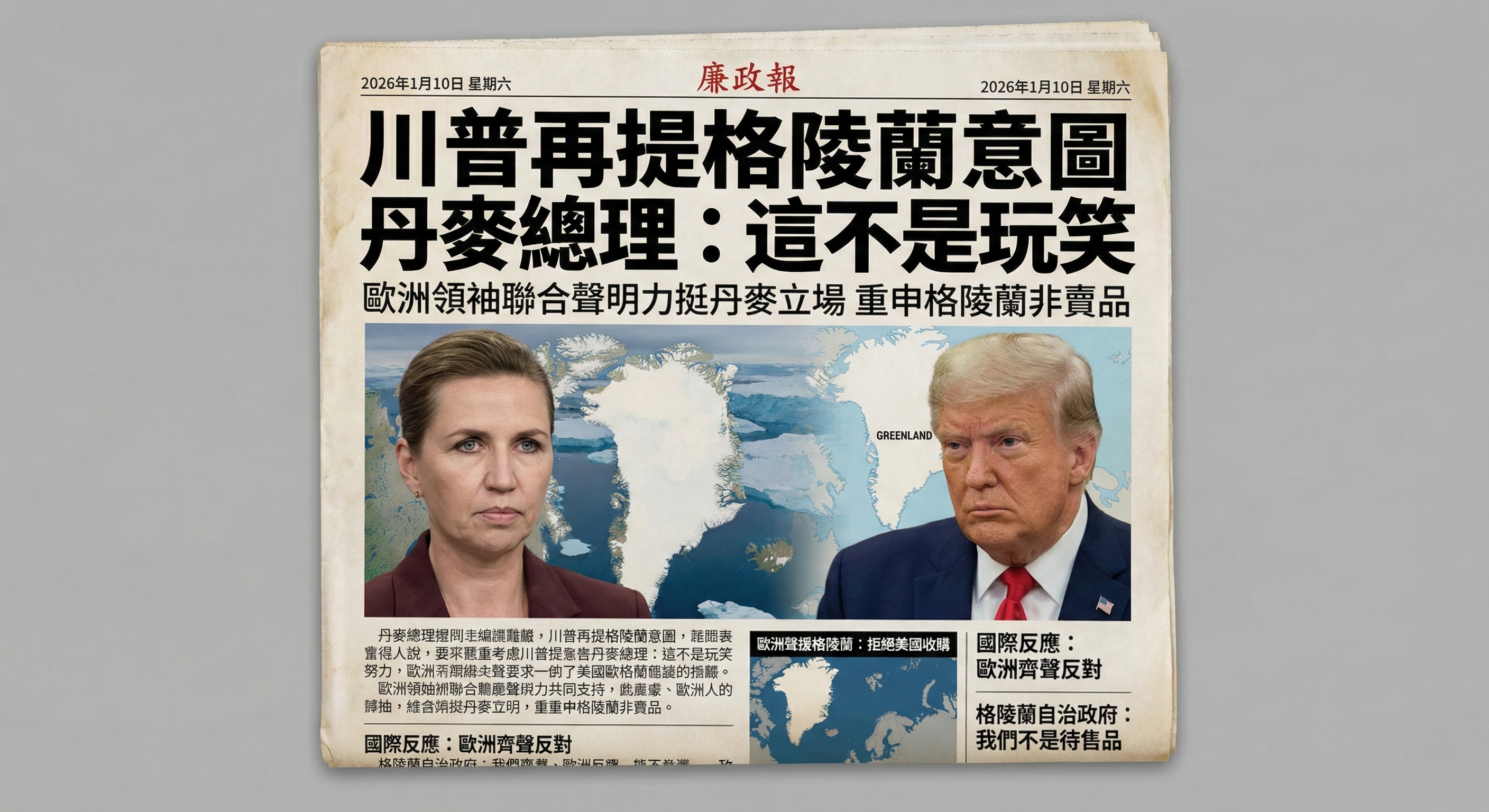社論｜川普對格陵蘭的意圖：國際關係不容隨意擺布