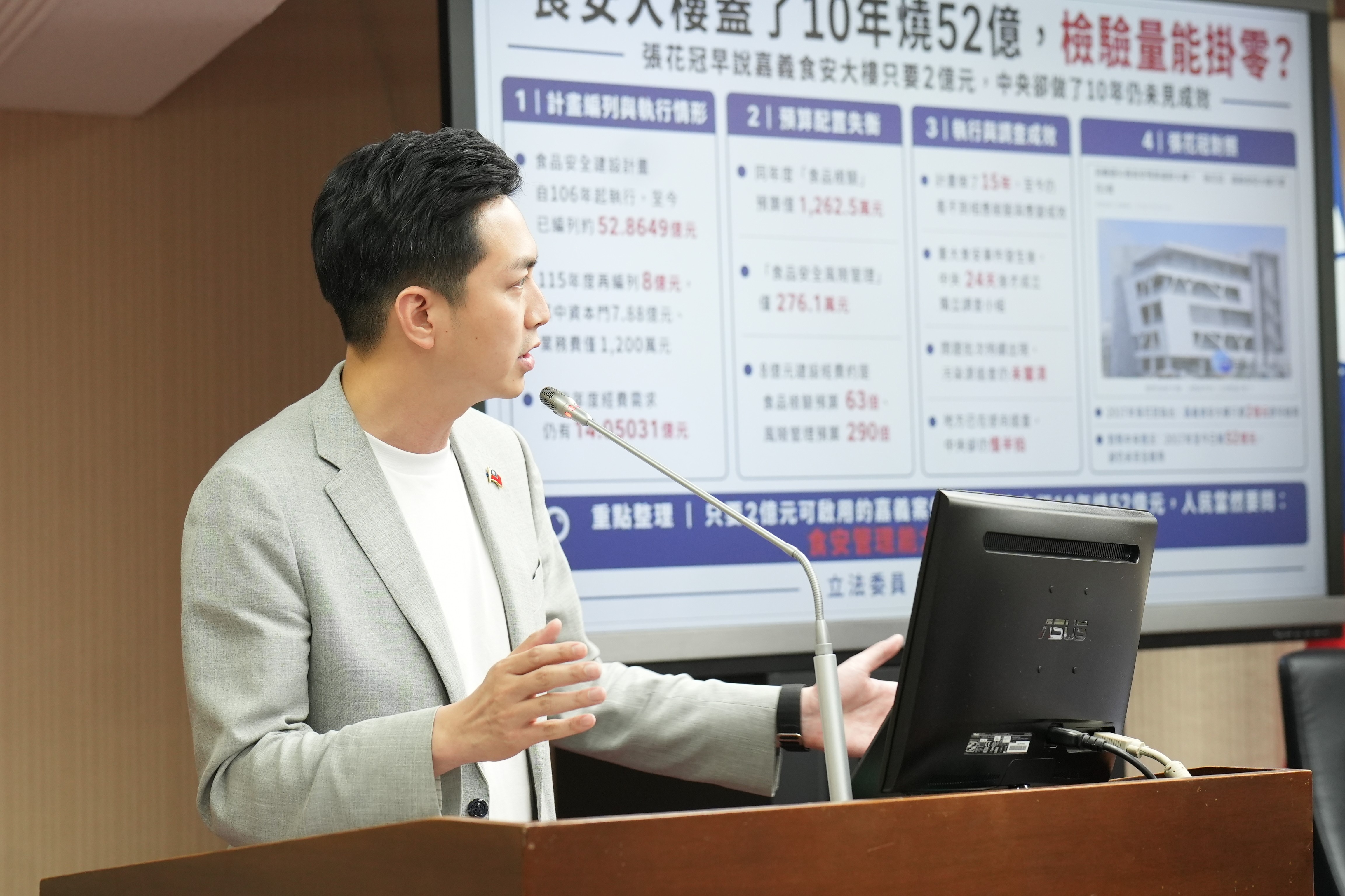 「食安大樓」今年狠砸8億做裝修及景觀，檢驗量能仍掛零　廖偉翔：有數發部大樓既視感