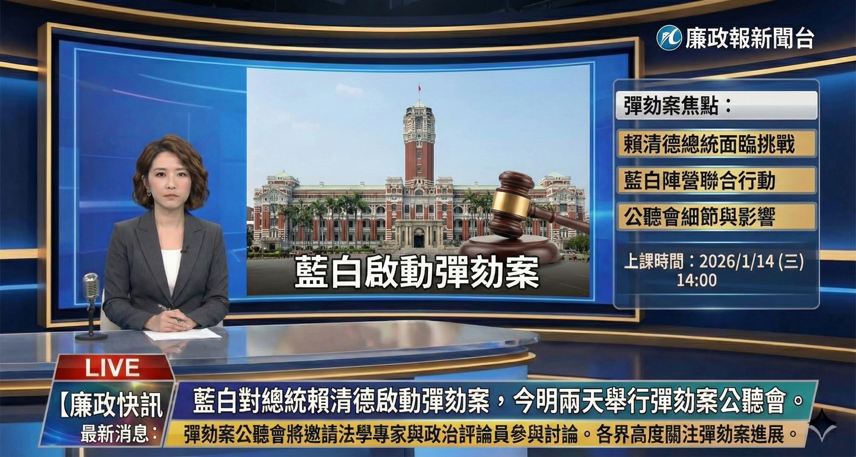 社論｜藍白對賴清德啟動彈劾案，審慎對待民主機制的考驗