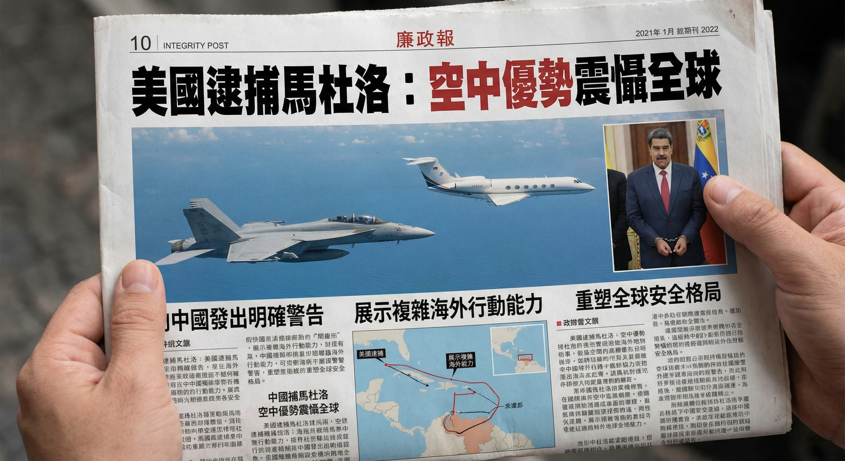 社論｜美逮捕委內瑞拉總統馬杜洛：空中優勢下的戰略示警