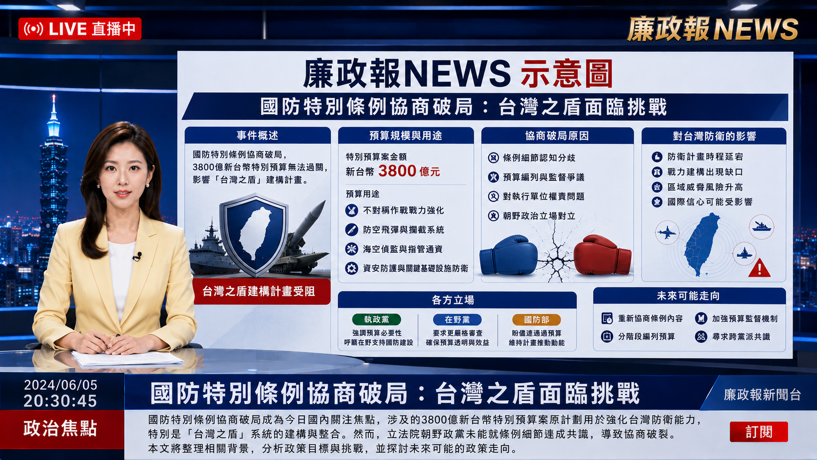 國防特別條例協商破局：台灣之盾面臨挑戰
