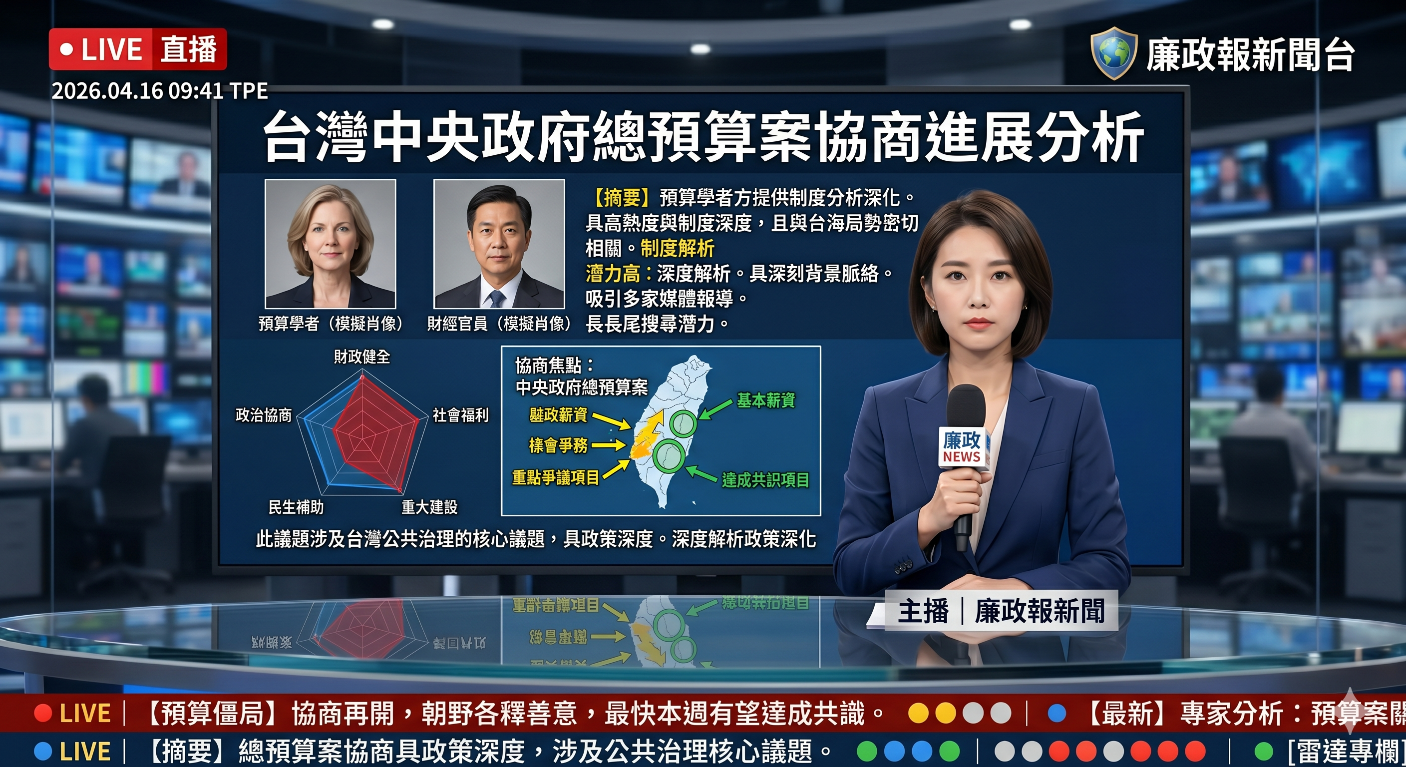 台灣中央政府總預算案協商進展分析