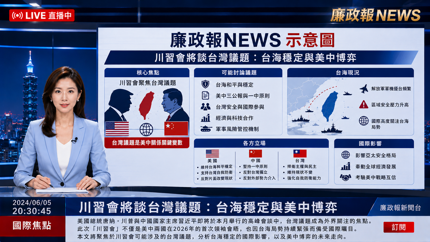 川習會將談台灣議題：台海穩定與美中博弈