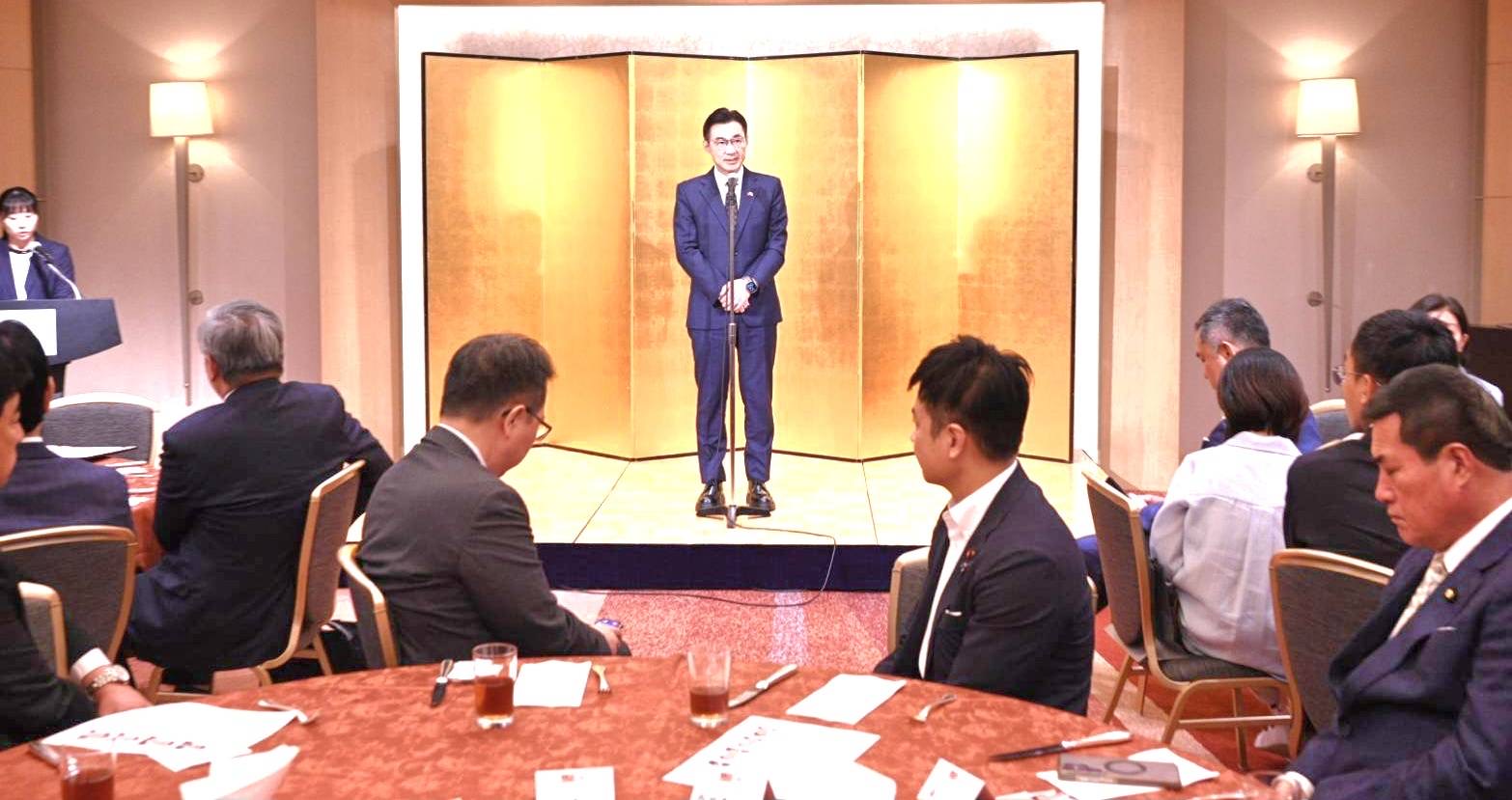 副院長江啟臣致詞。(圖/邱水文翻攝)