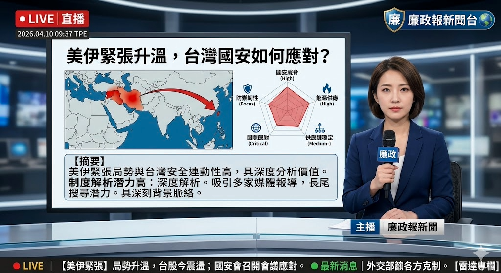 美伊緊張升溫，台灣國安如何應對？