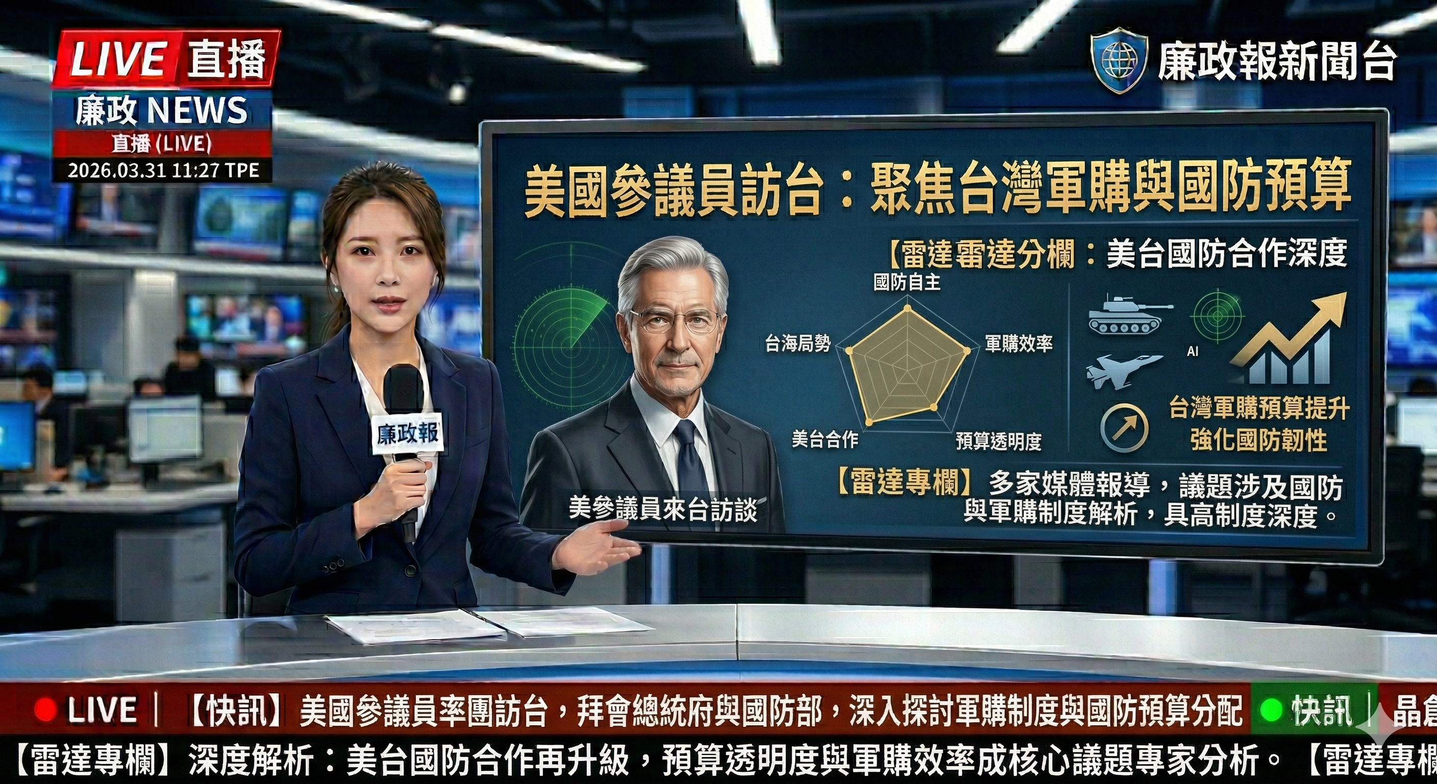 美國參議員訪台：聚焦台灣軍購與國防預算