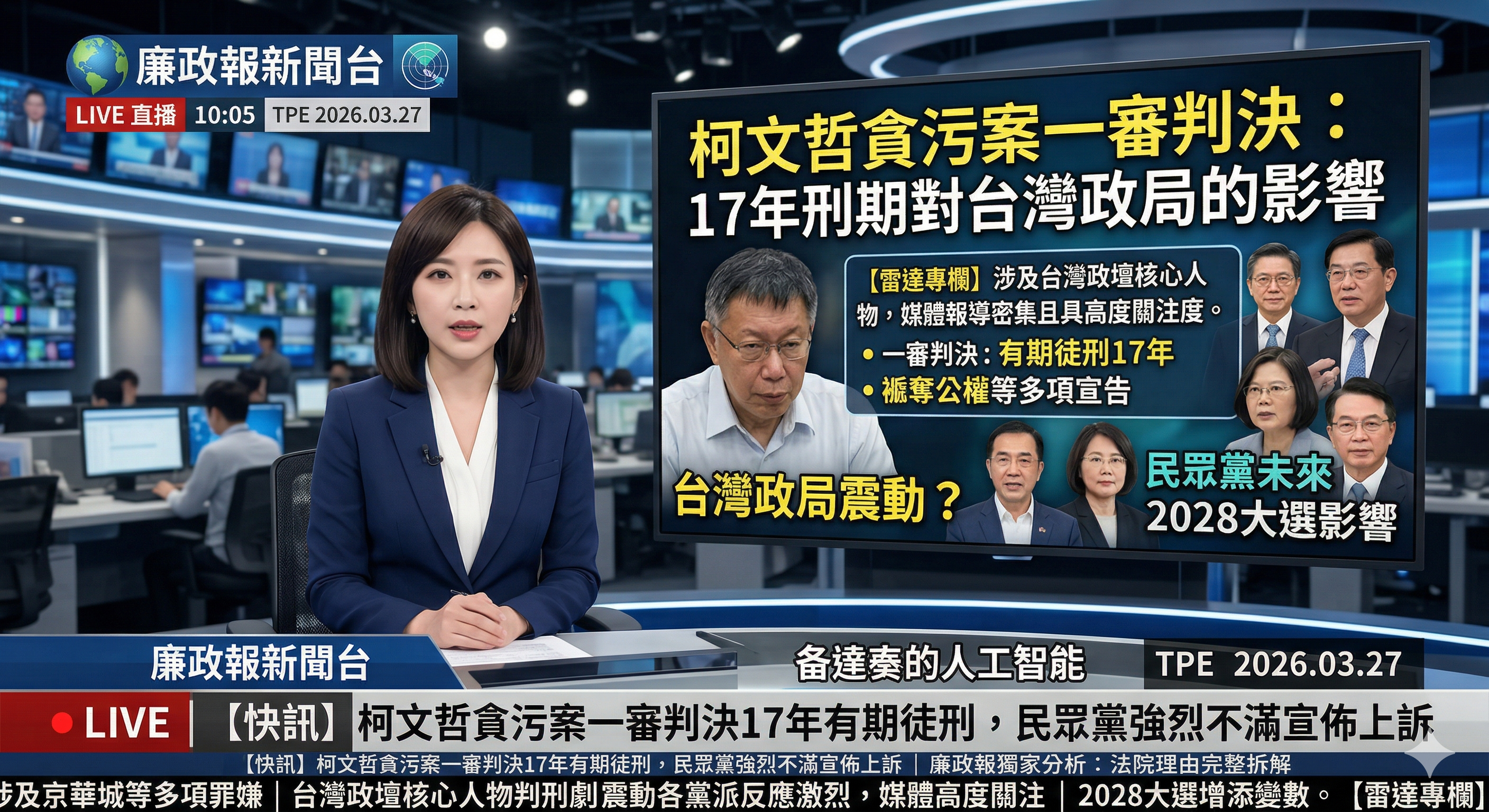 柯文哲貪污案一審判決：17年刑期對台灣政局的影響