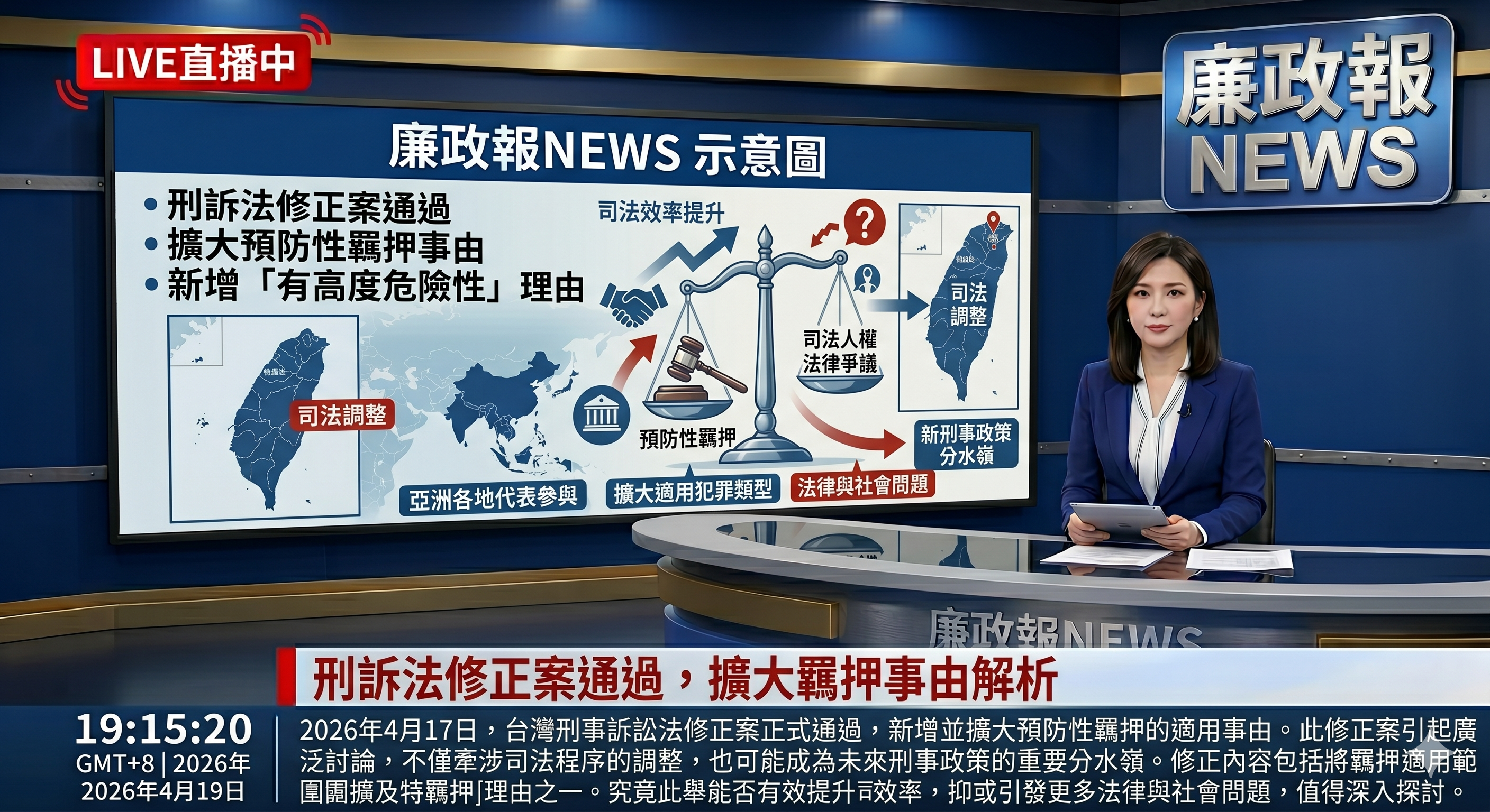 刑訴法修正案通過，擴大羈押事由解析