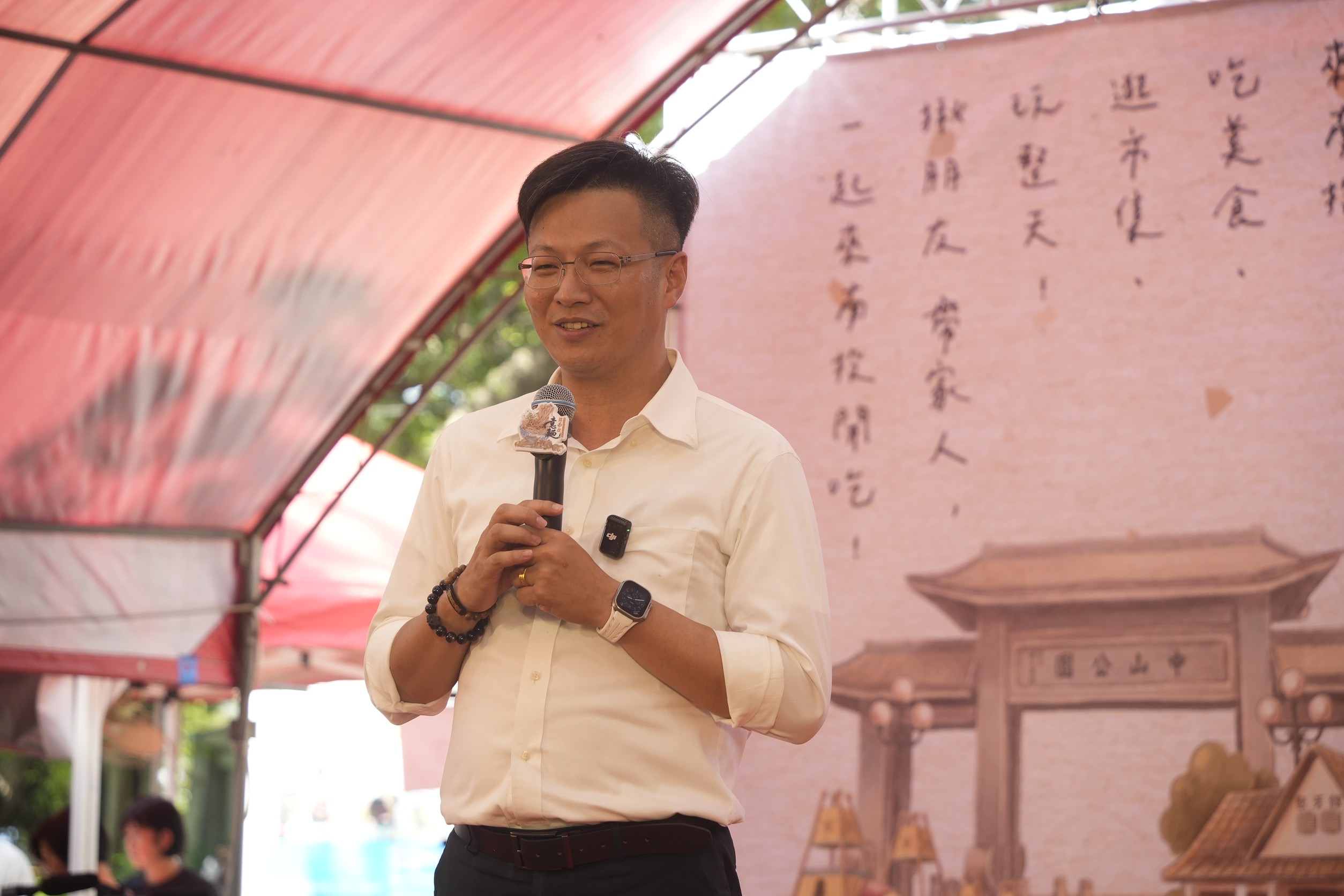 南投市長張嘉哲說明。(圖/彭美惠翻攝)